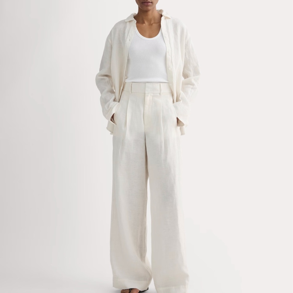 Everlane Way High Linen Pants Size 0